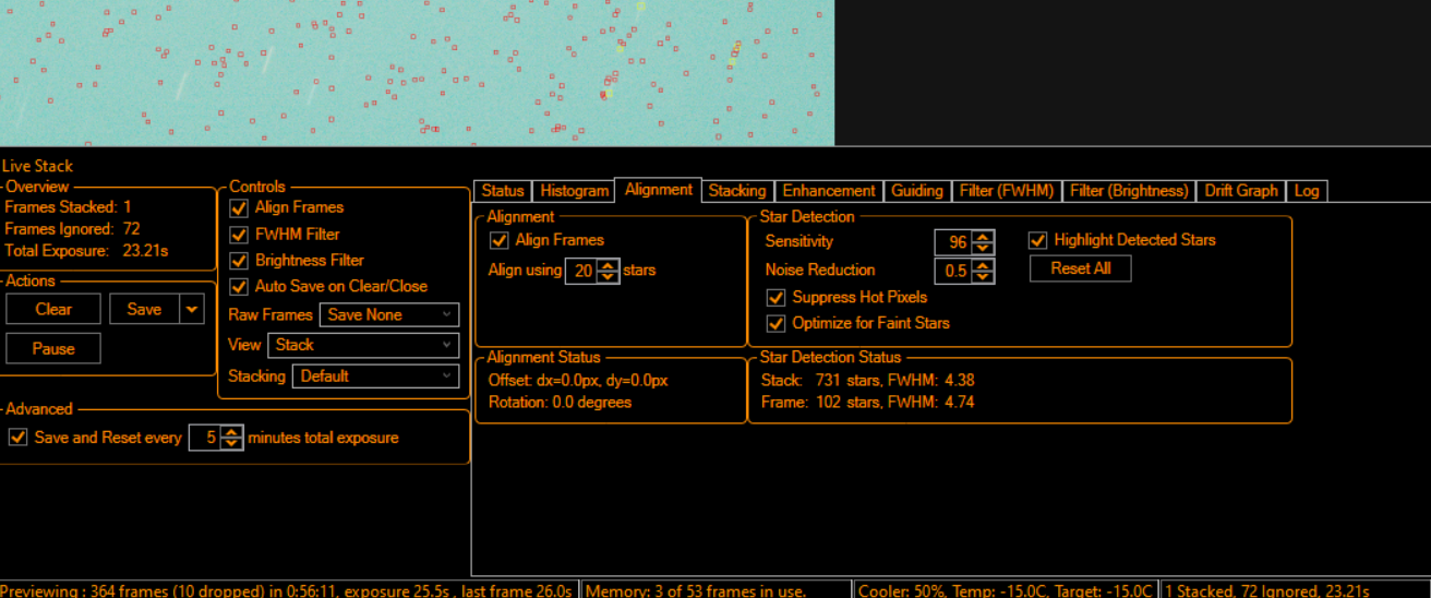 Screenshot 7- LiveStack Highlight Detected Stars with gain maximized.png