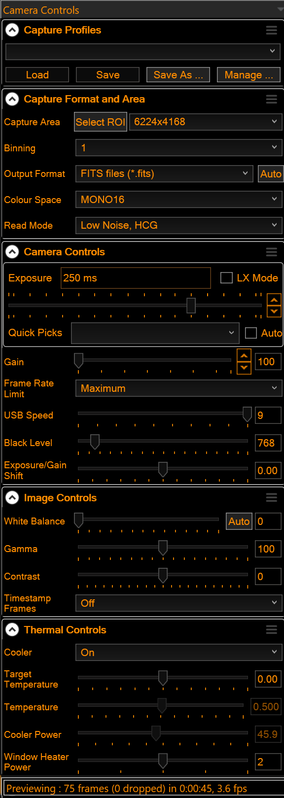 DirectShow OGMA &quot;AP26MC&quot; driver working great maxing out published FPS on Low Noise HCG mode.